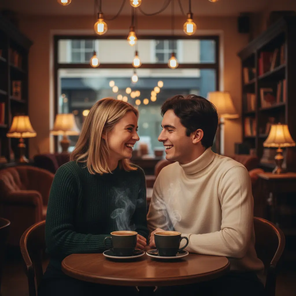 Couple first date memory polaroid