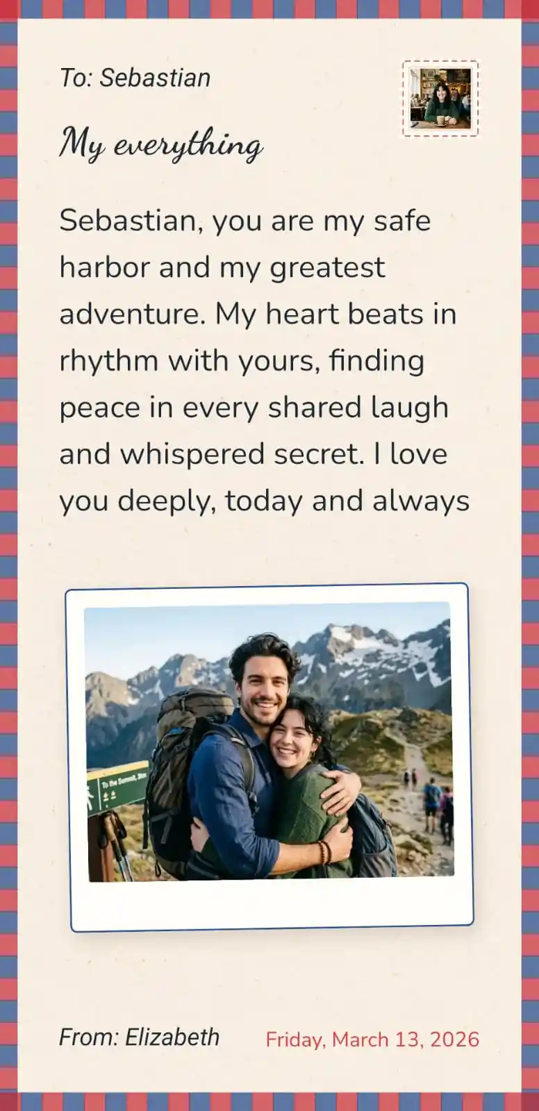 Future love letter feature in Bloom couples app